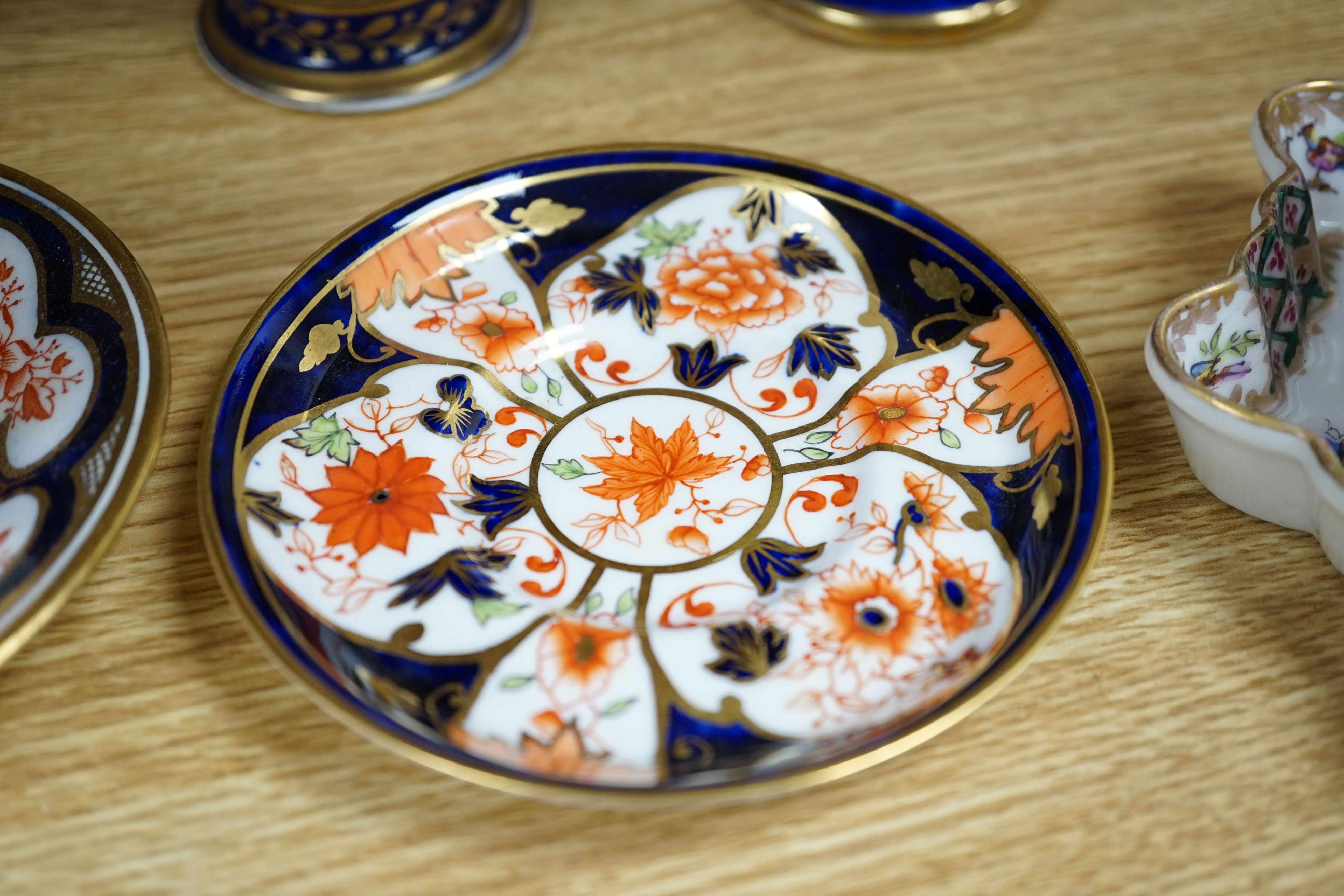 Royal Crown Derby, Shelley, Davenport wares, two cabinet cups, together with mixed continental ceramics